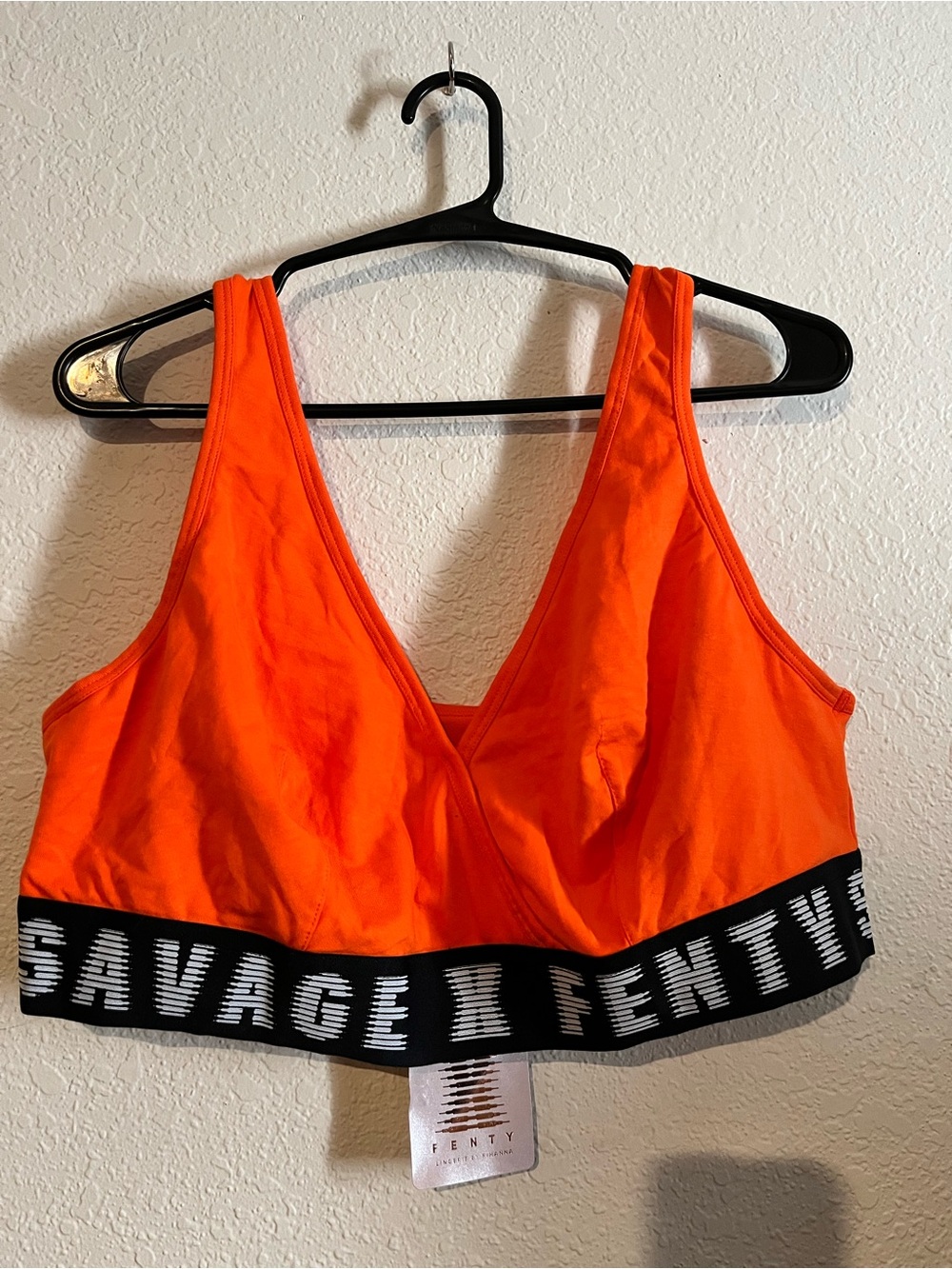 Savage X Fenty Orange Bralette with Lavender Tag Accent